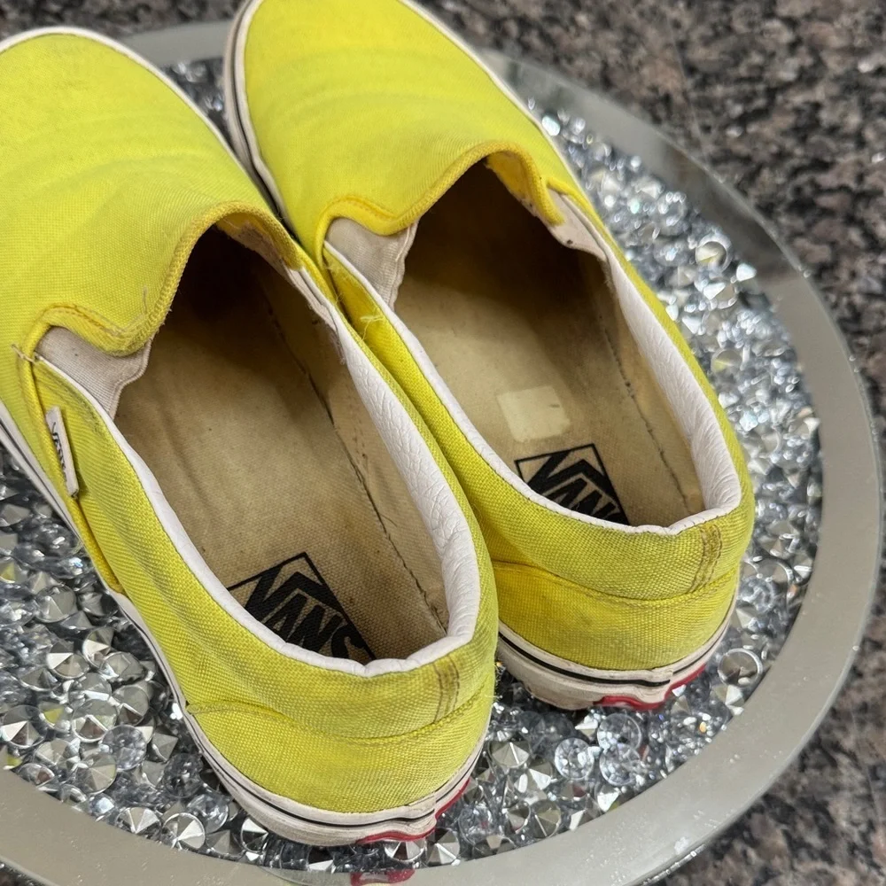 Vans Vibrant Yellow Canvas Slip-Ons M9 W10.5